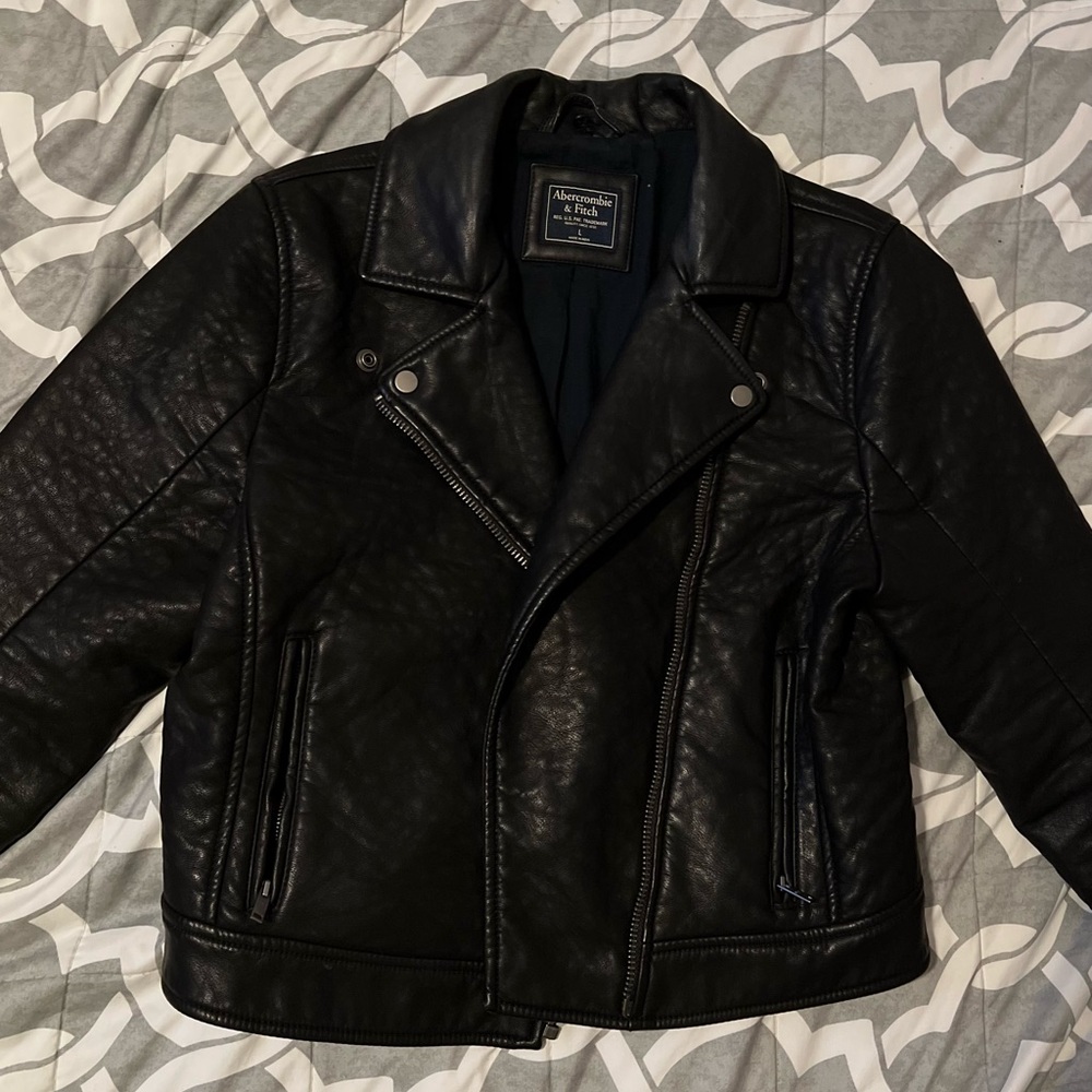 Abercrombie & Fitch black leather jacket